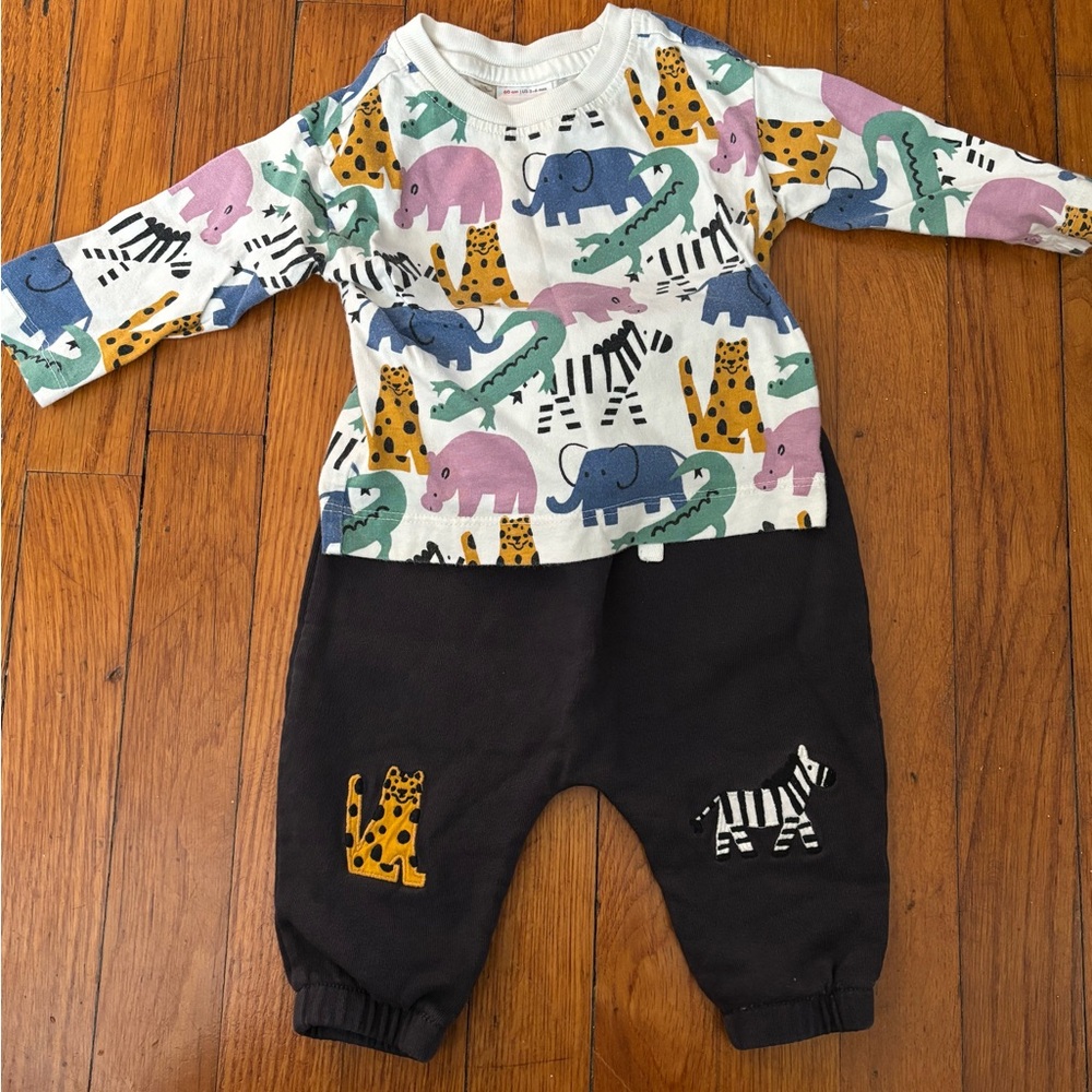 Hanna Andersson Multicolor Animal Print Kids Matching Set